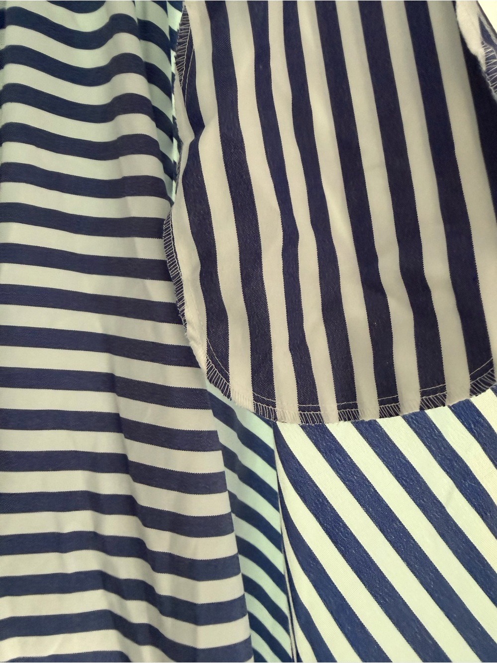 NWT Cupshe Blue White Striped Maxi Skirt Coastal Vacation Pull-On Flowy Size L - Picture 3 of 5